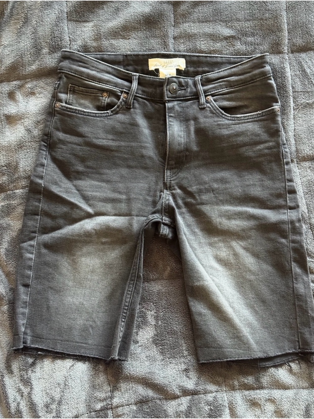 Grey Denim Shorts
